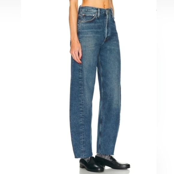 ❤️ NWOT! AGOLDE LUNA HIGH RISE PIECED WIDE LEG JEANS, 0 (25) - Picture 3 of 15